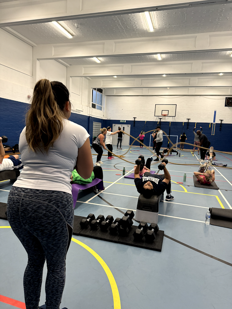 Coach leading a Feel Good Fitness class